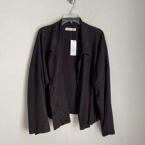 New Hackwith Design House Black Open Front Oversized Jacket